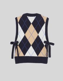 Pull sans manches jacquard