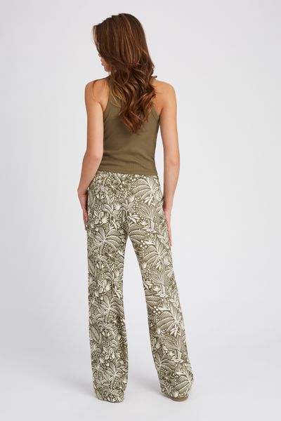 Pantalon fluide droit imprimé