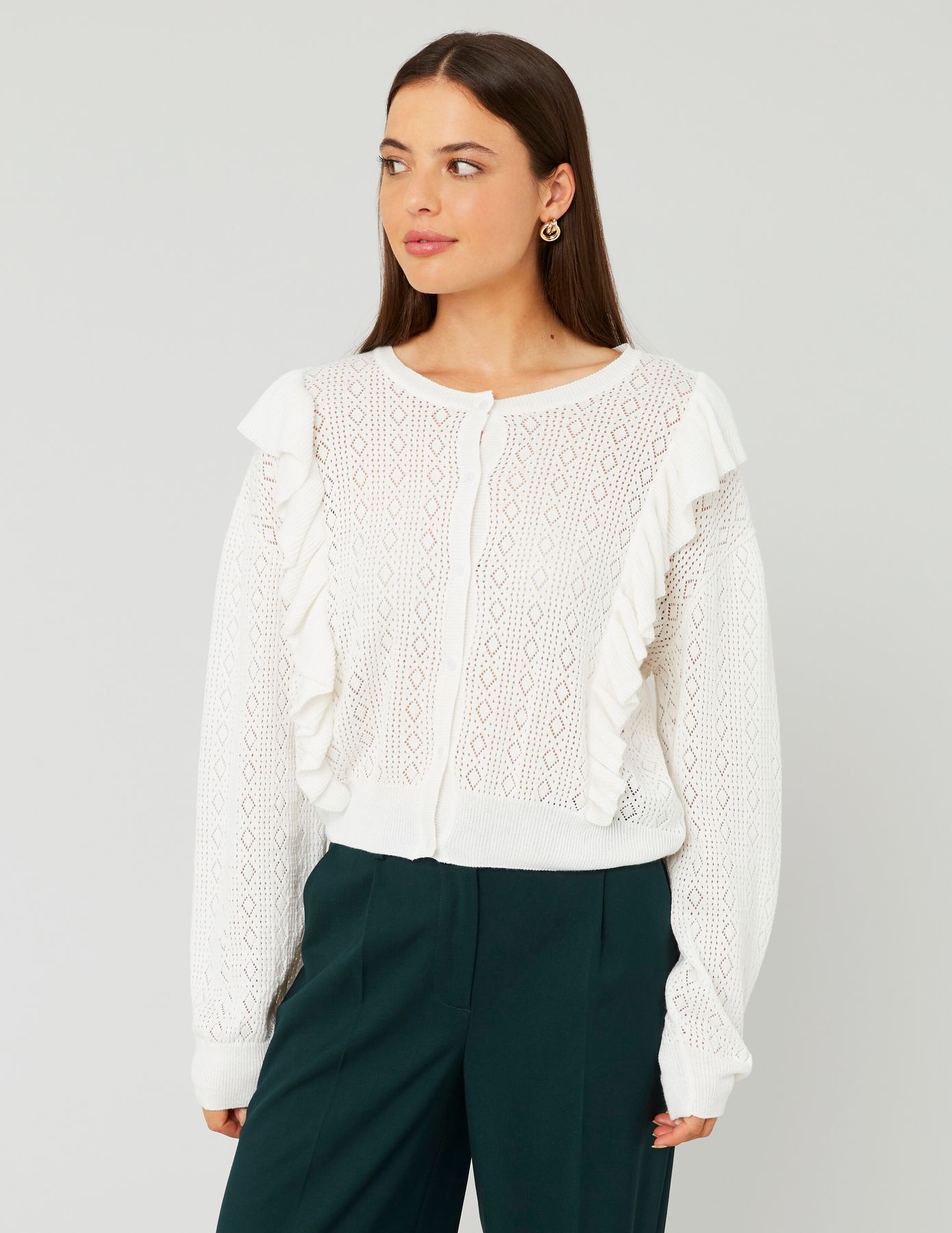 Gilet ajouré à volants