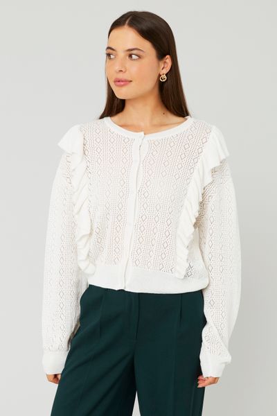 Gilet ajouré à volants