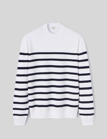 Pull col rond marinière