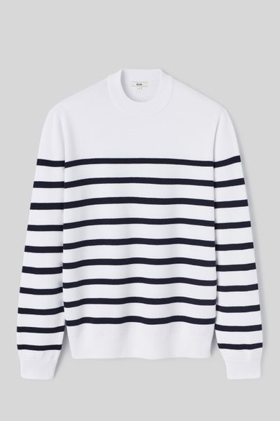 Pull col rond marinière