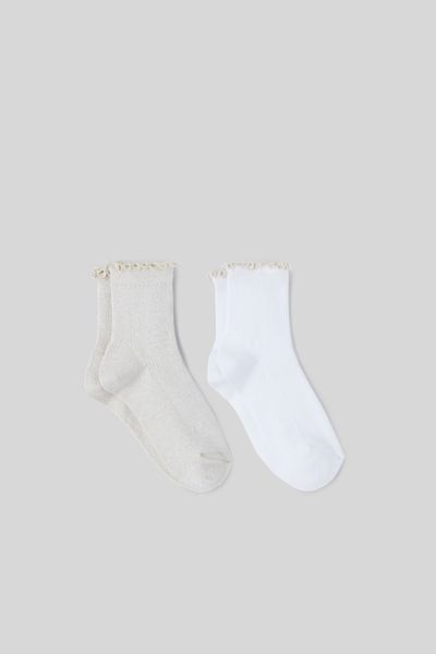 Lot de 2 paires de chaussettes festonnées