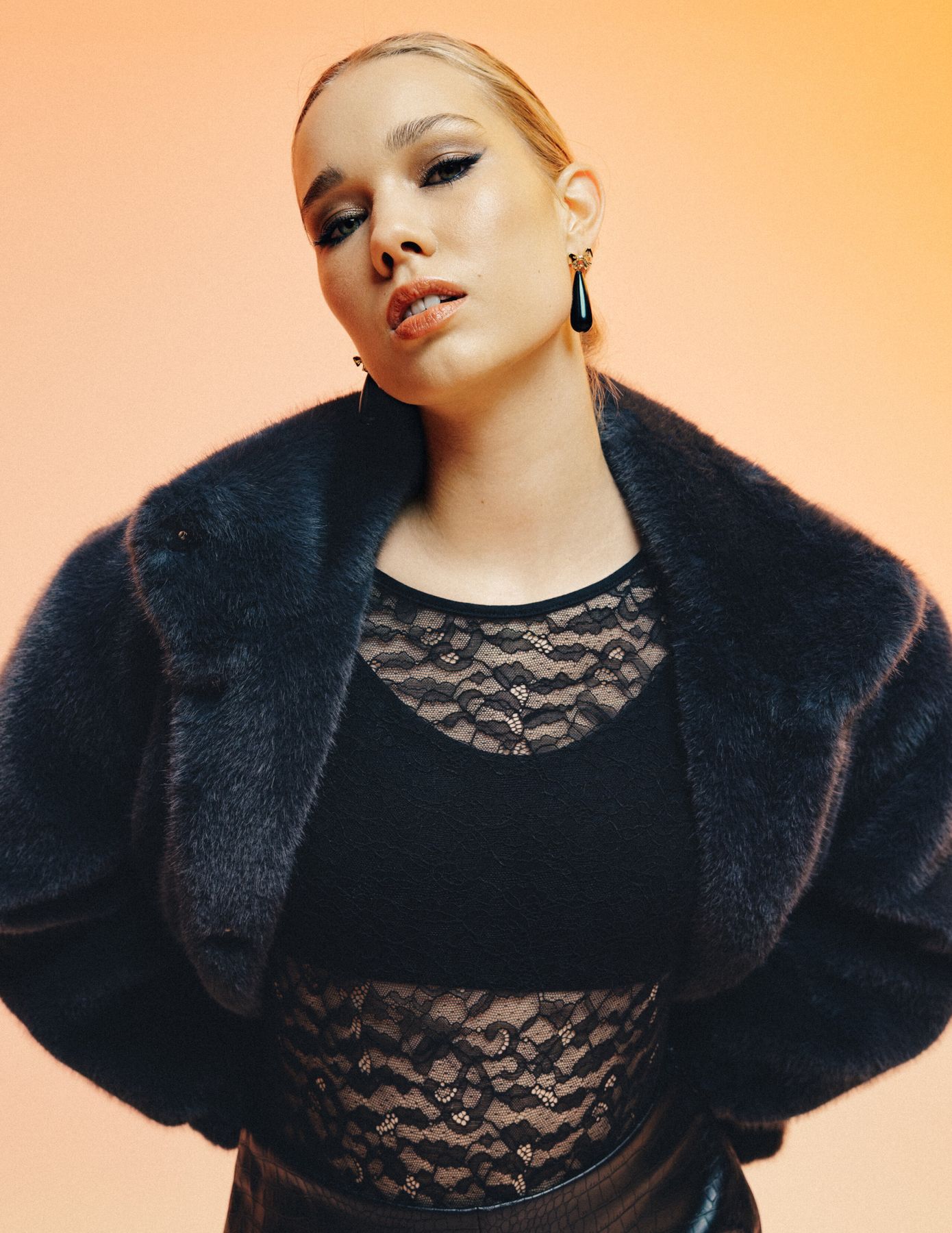 T-shirt manches longues en dentelle