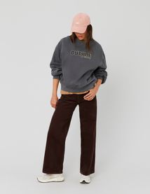 Pantalon wide leg velours