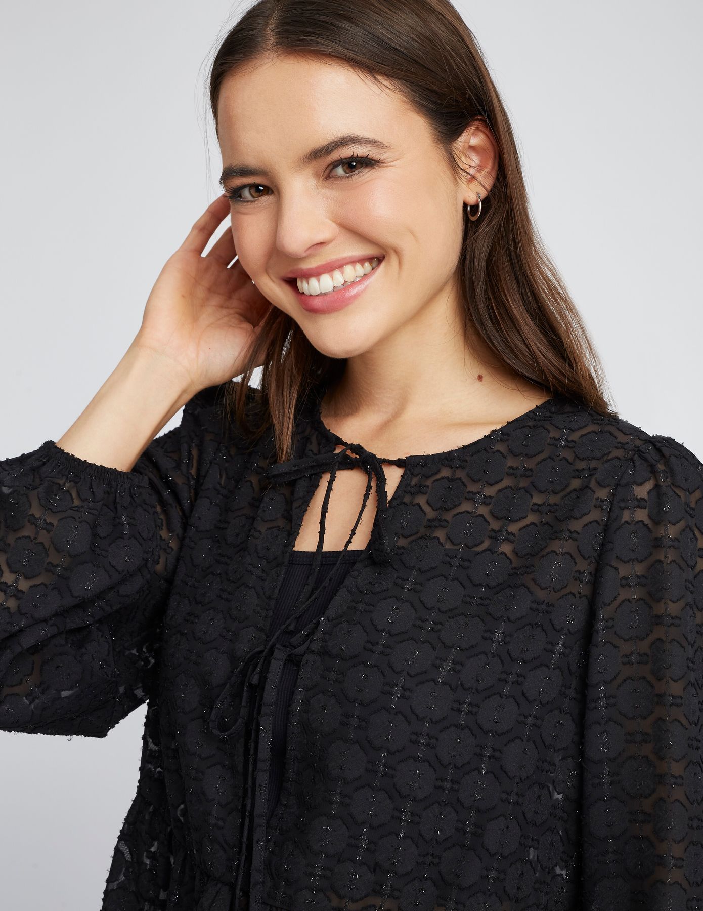 Blouse à nouer jacquard