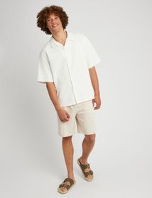 Chemise manches courtes unie jacquard