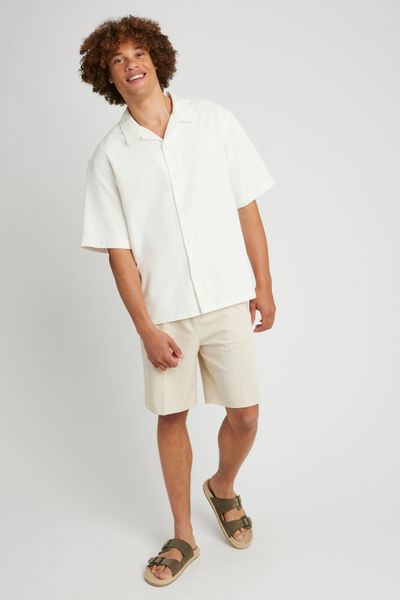 Chemise manches courtes unie jacquard