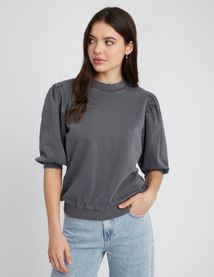 Sweat délavé avec fronces
