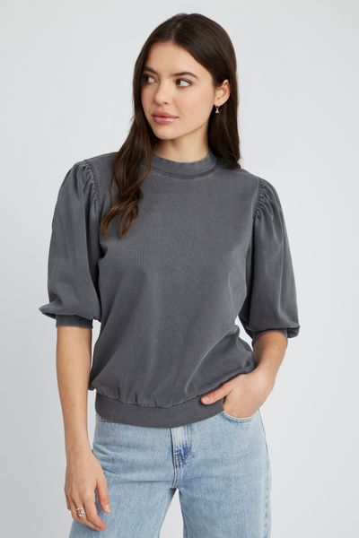 Sweat délavé avec fronces