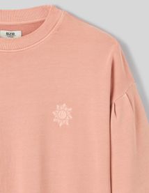 Sweat à fronces brodé