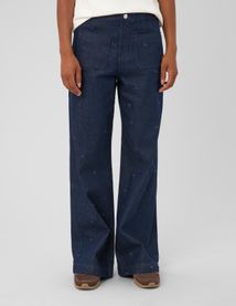 Jean wide leg brod&eacute;