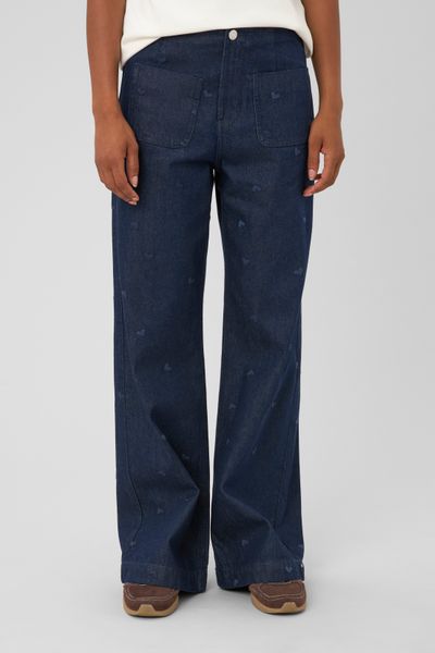 Jean wide leg brod&eacute;