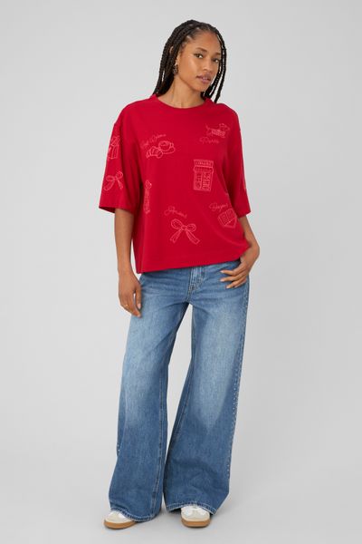T-shirt brod&eacute; devant /dos