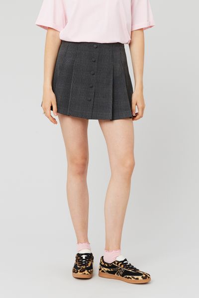 Jupe short pliss&eacute;e &agrave; carreaux