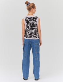 Pull jacquard sans manches