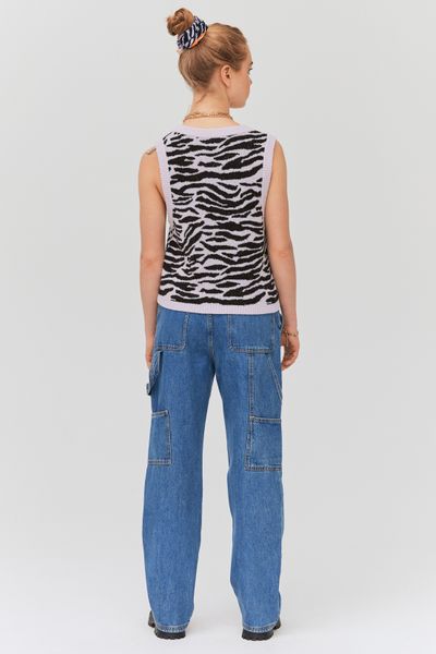 Pull jacquard sans manches