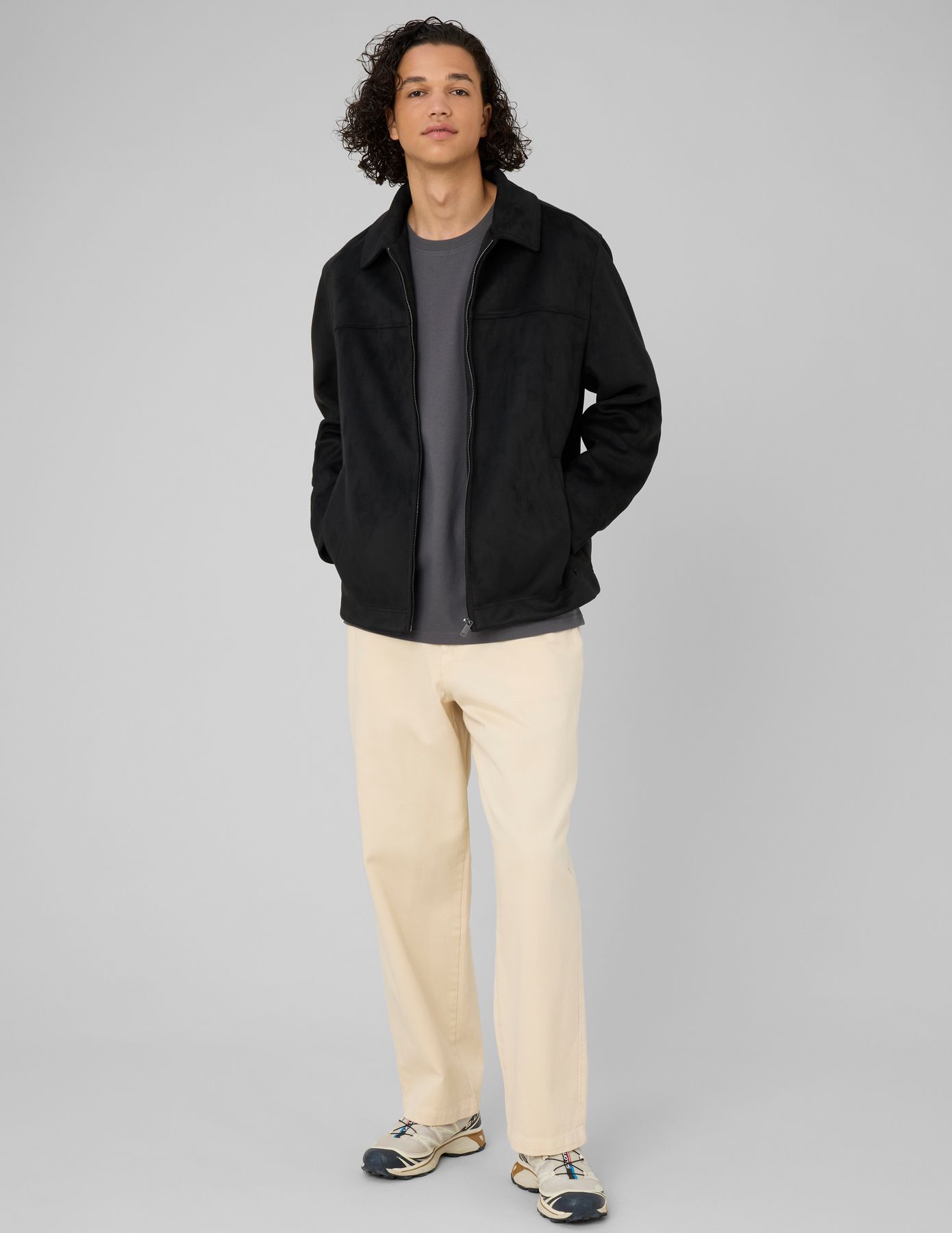 Veste zipp&eacute;e en su&eacute;dine