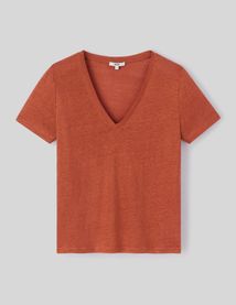 T-shirt en lin uni