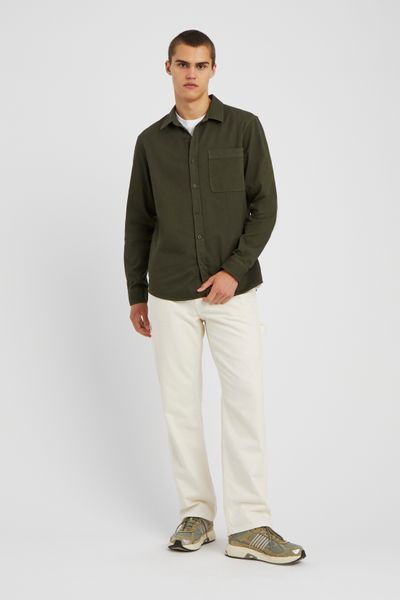 Chemise droite twill uni