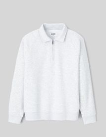 Sweat col polo zippé