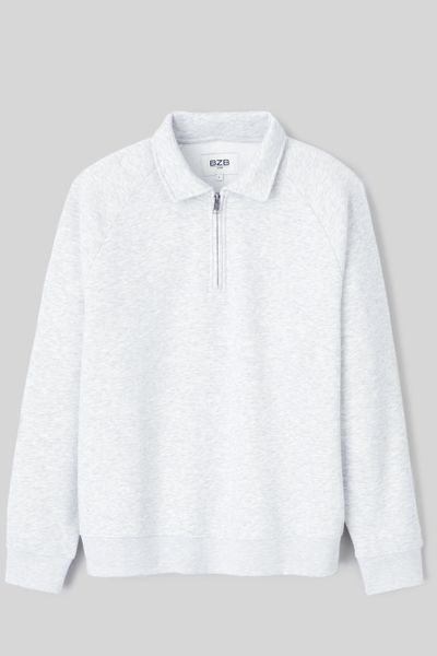 Sweat col polo zippé