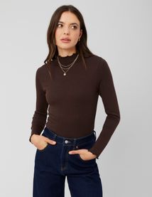 T-shirt col montant uni
