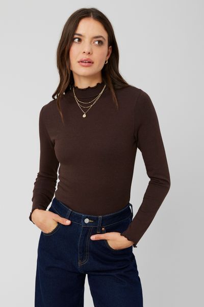 T-shirt col montant uni