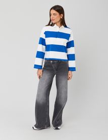 T-shirt col polo rayé