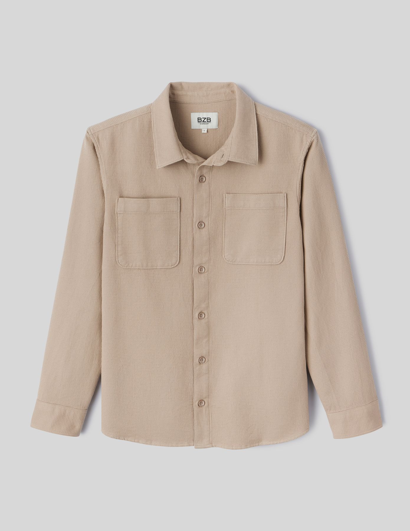 Surchemise unie gaufr&eacute;e