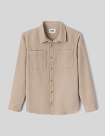 Surchemise unie gaufr&eacute;e