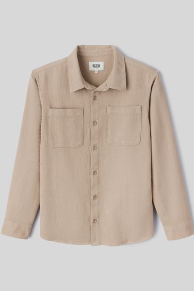 Surchemise unie gaufr&eacute;e