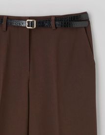Pantalon droit &agrave; ceinture