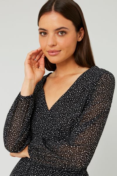 Robe courte à pois