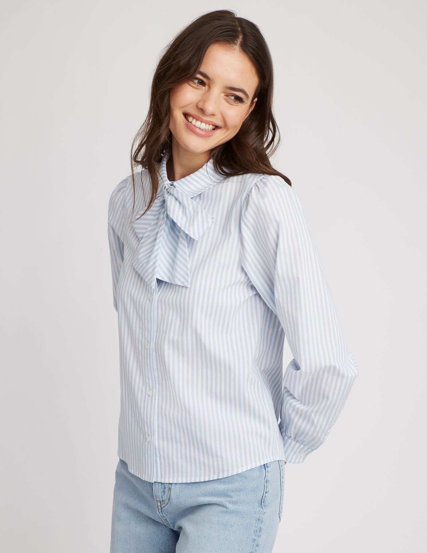Chemise lavallière rayé