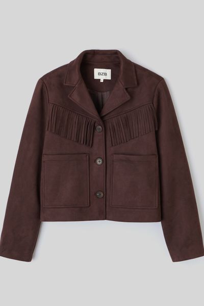 Veste su&eacute;dine &agrave; frange