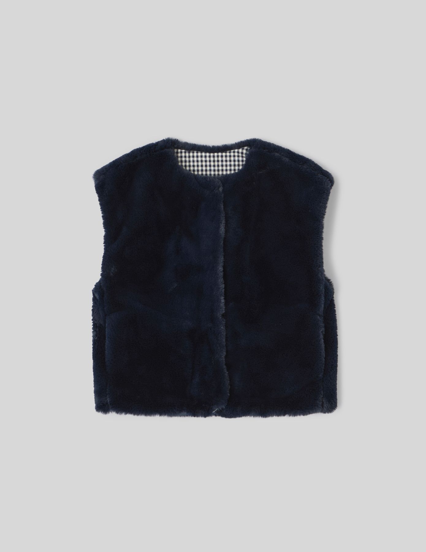 Veste matière duveteuse sans manches