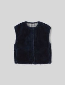 Veste matière duveteuse sans manches