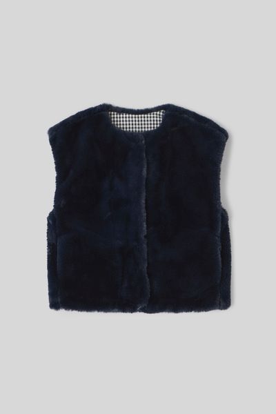 Veste matière duveteuse sans manches