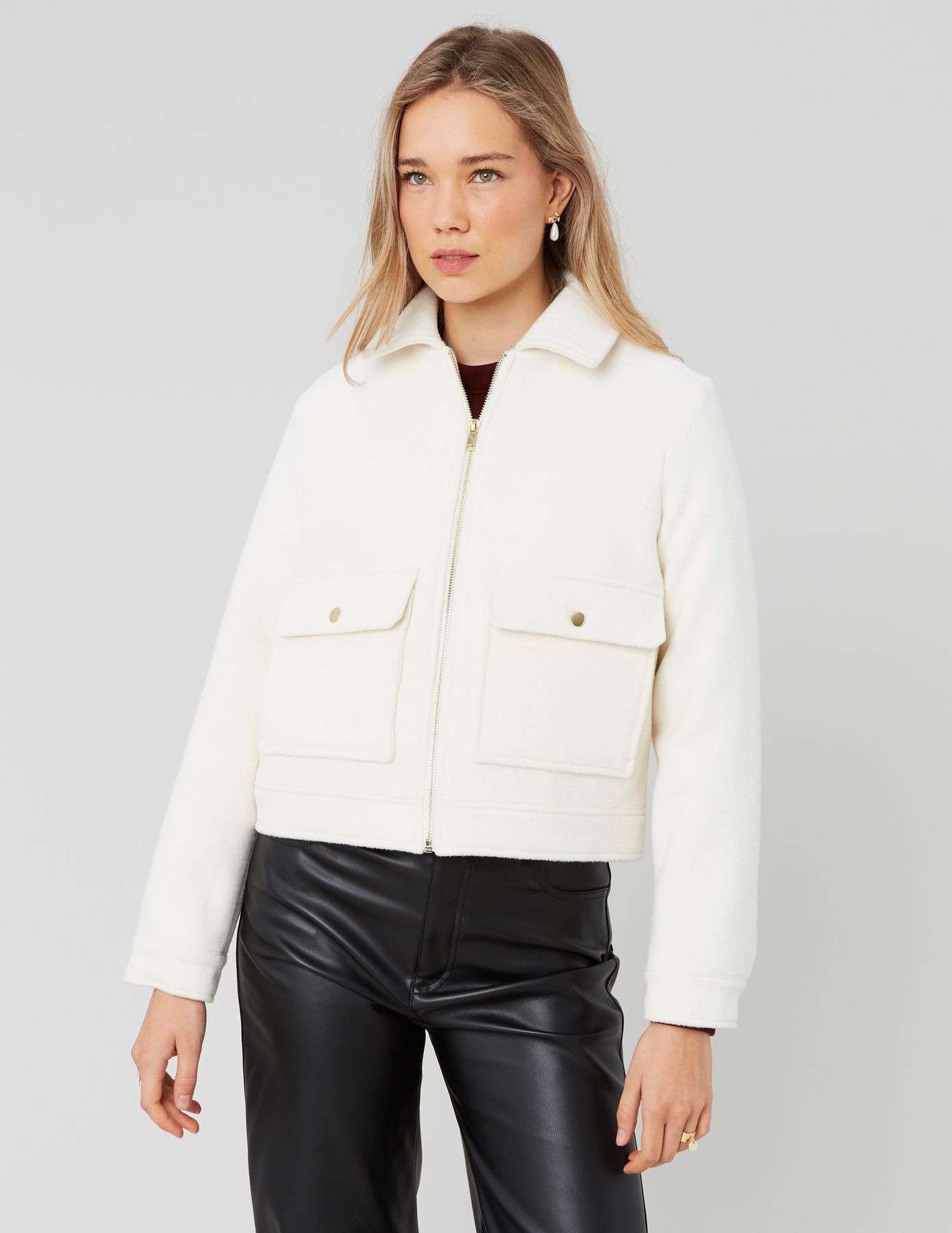 Veste boxy en laine