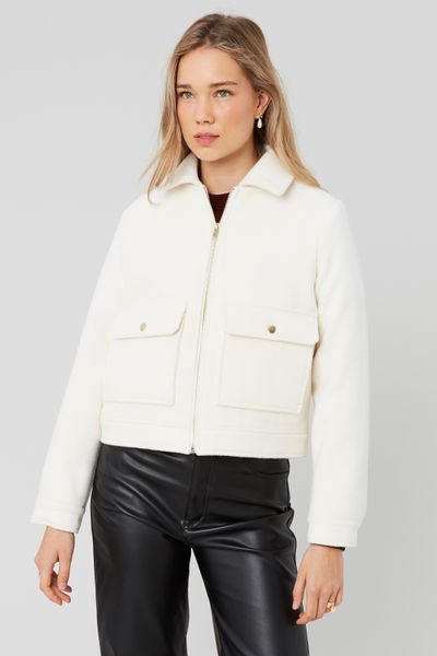 Veste boxy en laine