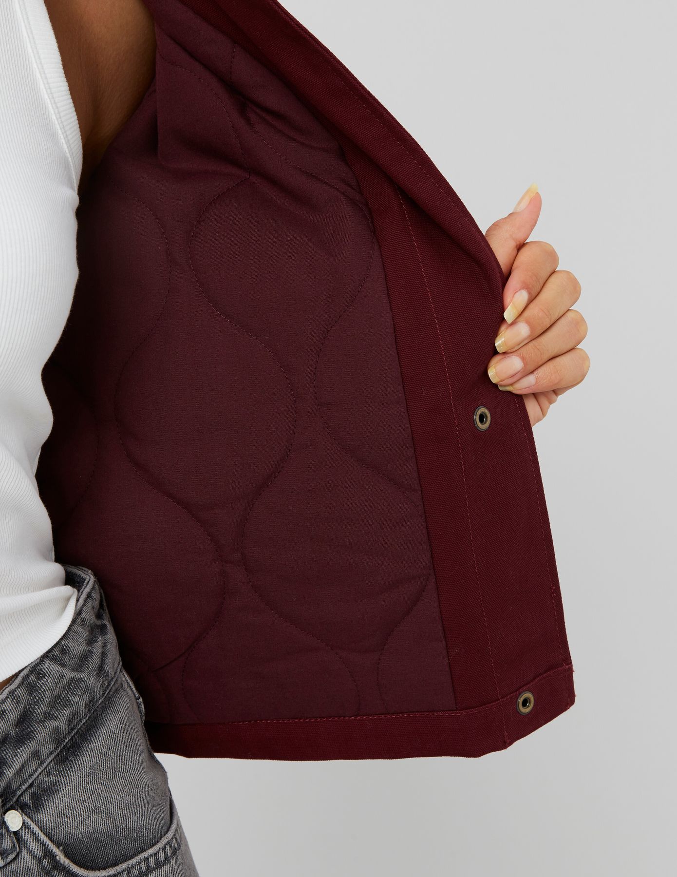 Veste en twill col velours
