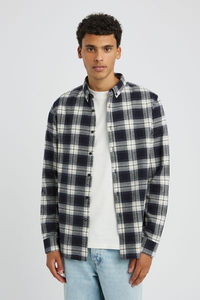 Chemise droite à carreaux