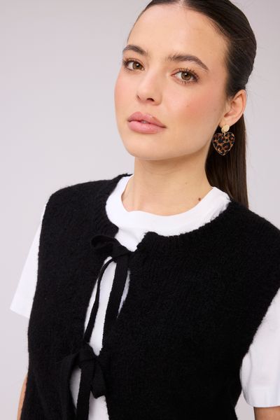 Gilet sans manche &agrave; n&oelig;uds