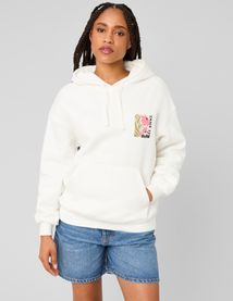 Sweat col capuche imprim&eacute; devant / dos