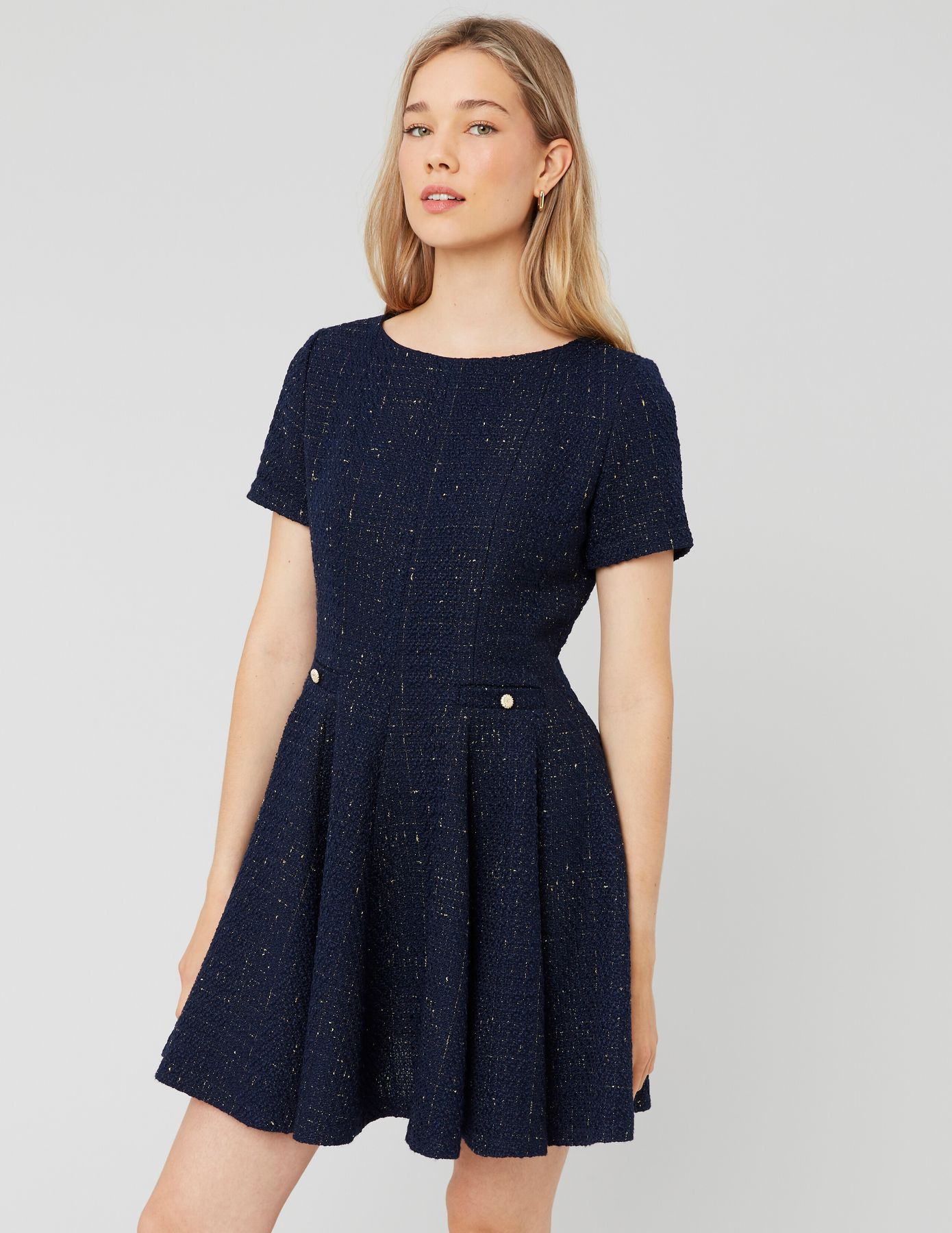 Robe patineuse en tweed