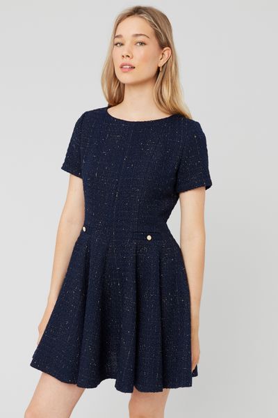 Robe patineuse en tweed