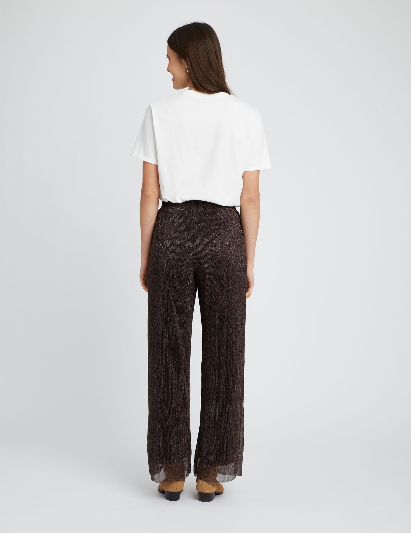 Pantalon plissé brillant