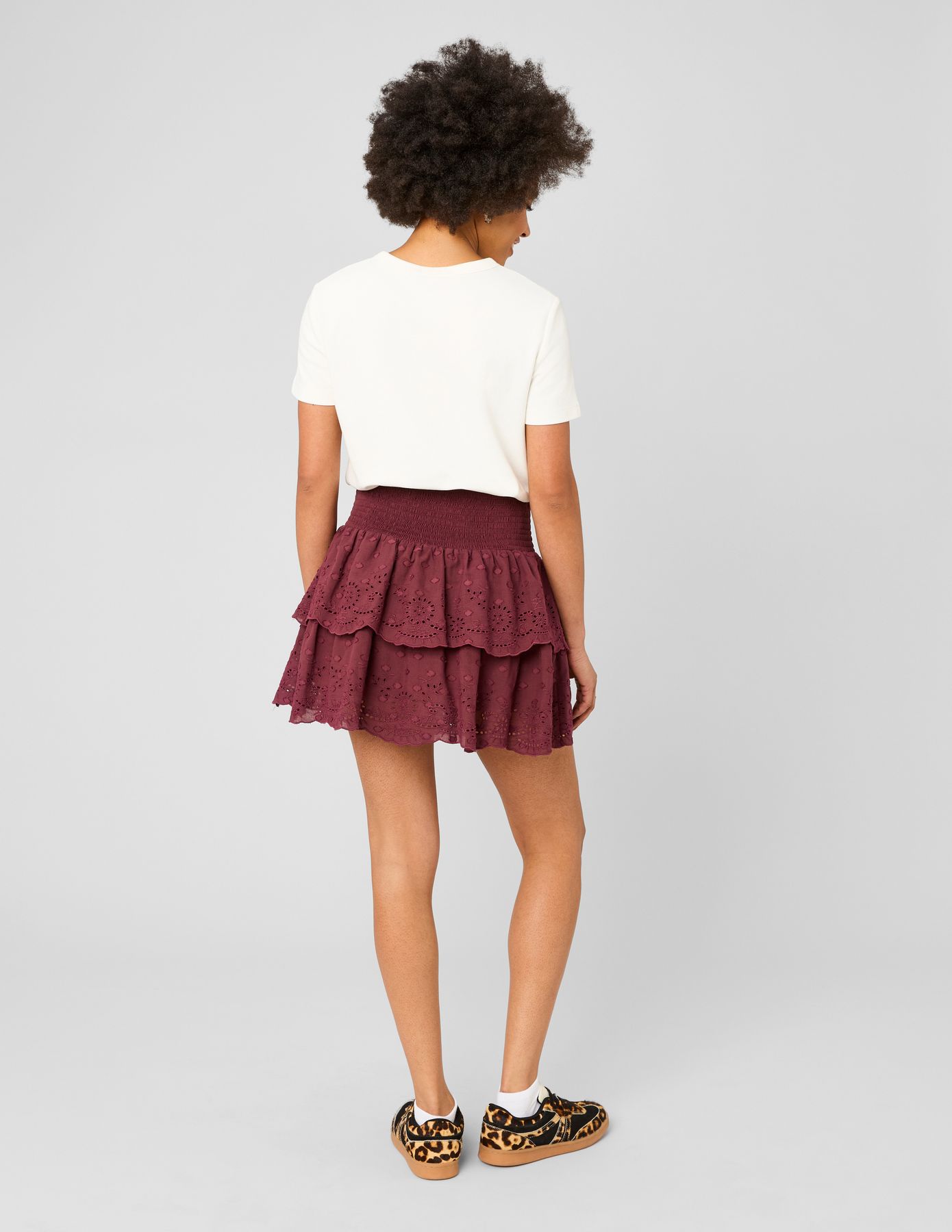 Jupe brod&eacute;e &agrave; volants