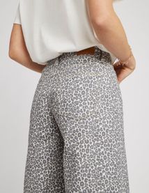 Jean wide leg imprimé léopard